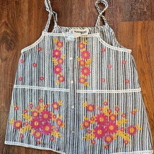 Savanna Jane Embroidered Tank Top with Buttons
